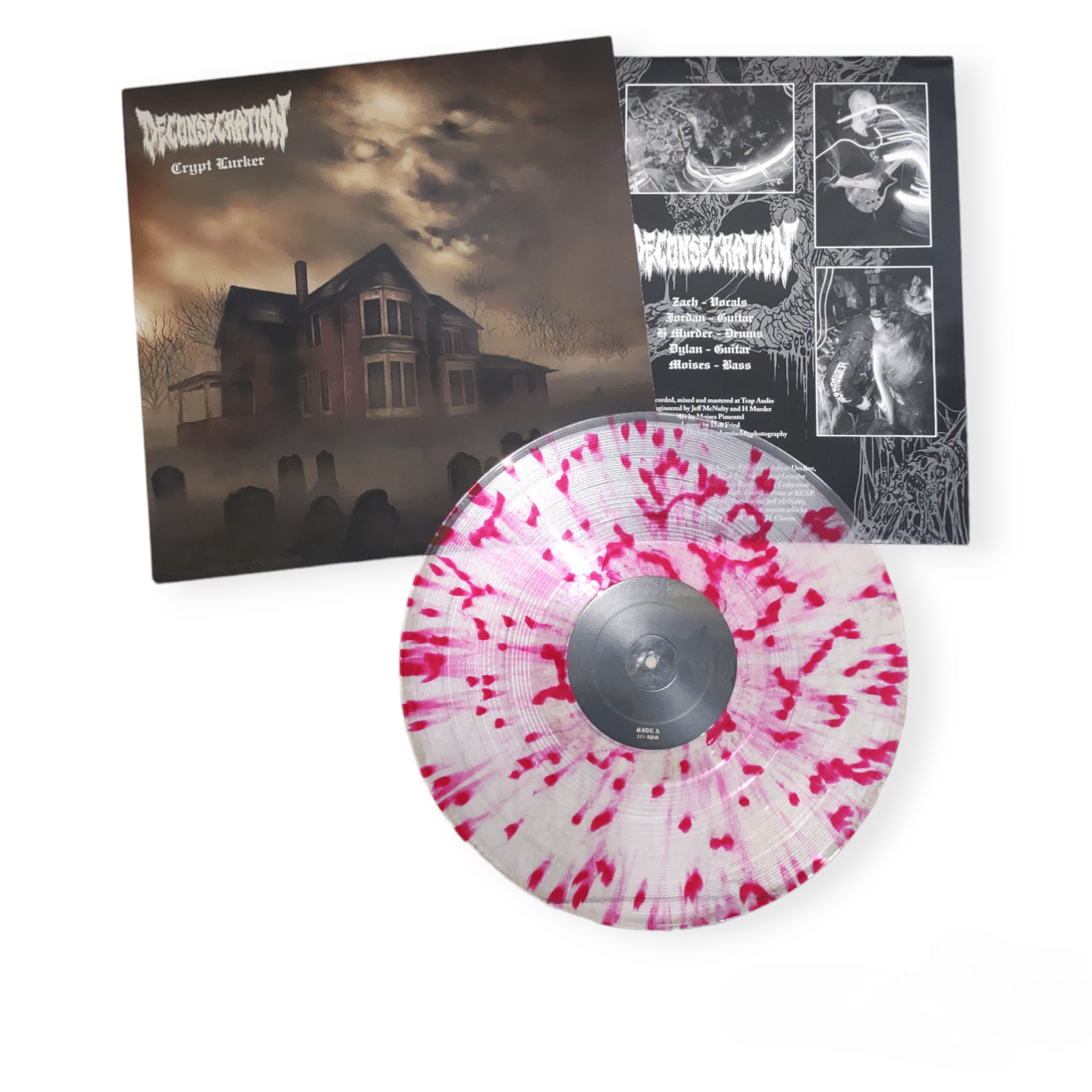 DECONSECRATION - Crypt Lurker LP (CLEAR w/ RED splatter) - Image 2