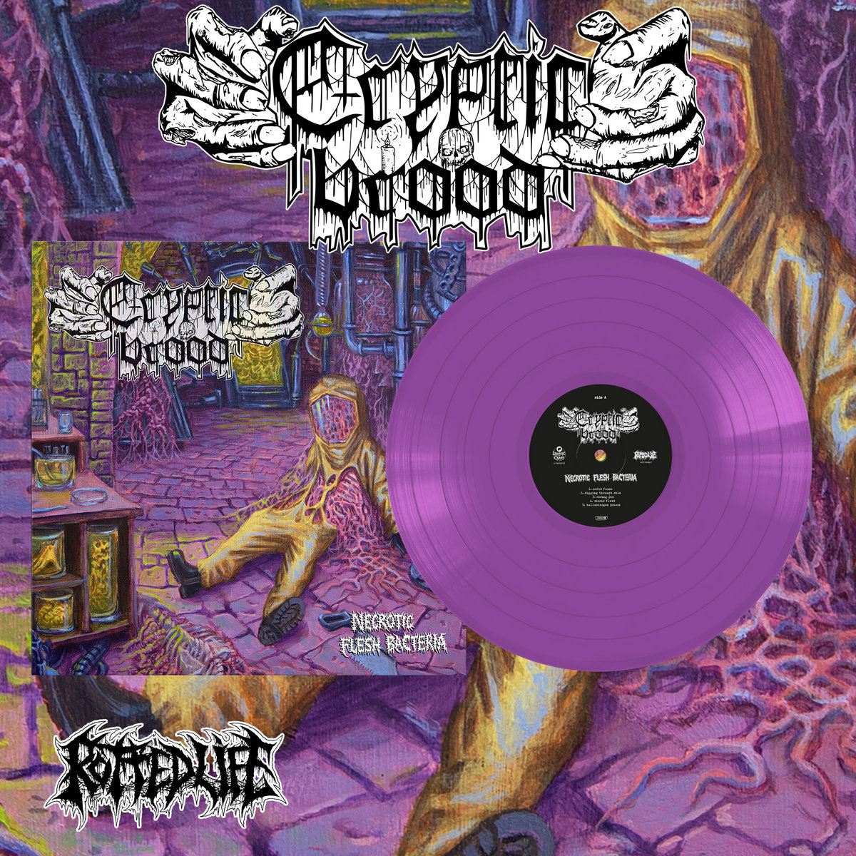 CRYPTIC BROOD - Necrotic Flesh Bacteria LP (PURPLE vinyl)