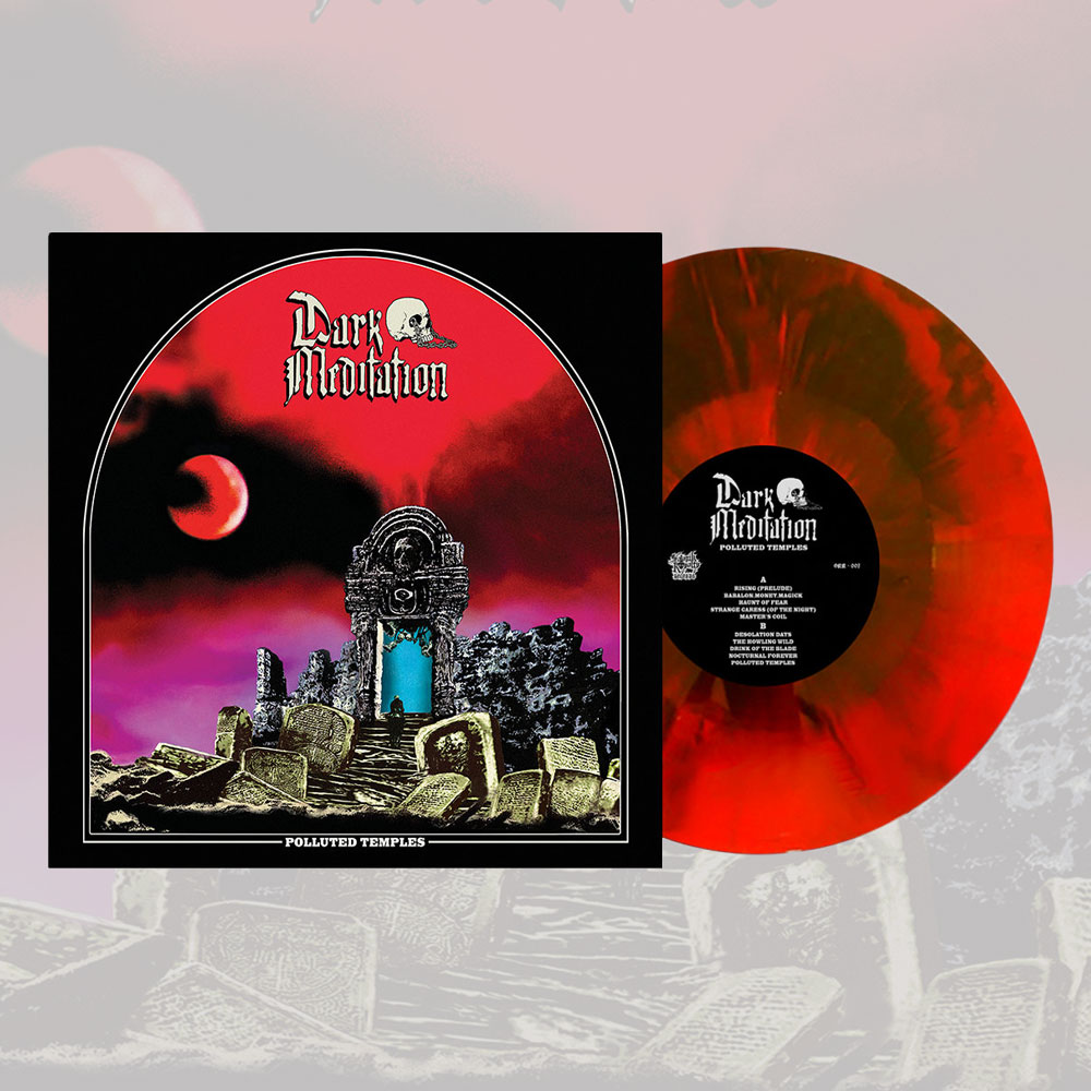 DARK MEDITATION - Polluted Temples LP (RED/BLACK)